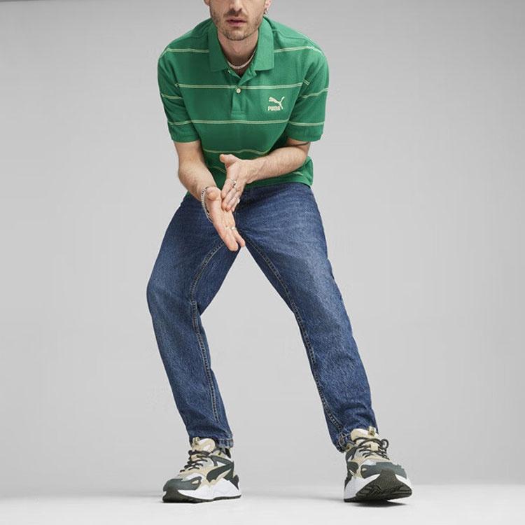 PUMA TEAM Polo Shirt 'Green White' Men's 627122-86