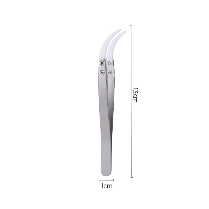 1pc Ceramic Tipped Stainless Steel Tweezers Tips Heat Pointed Resistant Tweezer Electronic Soldering Tweezers Fine Pointed Tip
