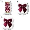 Plush White Trim Christmas Velvet Bow Delicate Xmas Bow-knot Ornament  Gift Wrapping