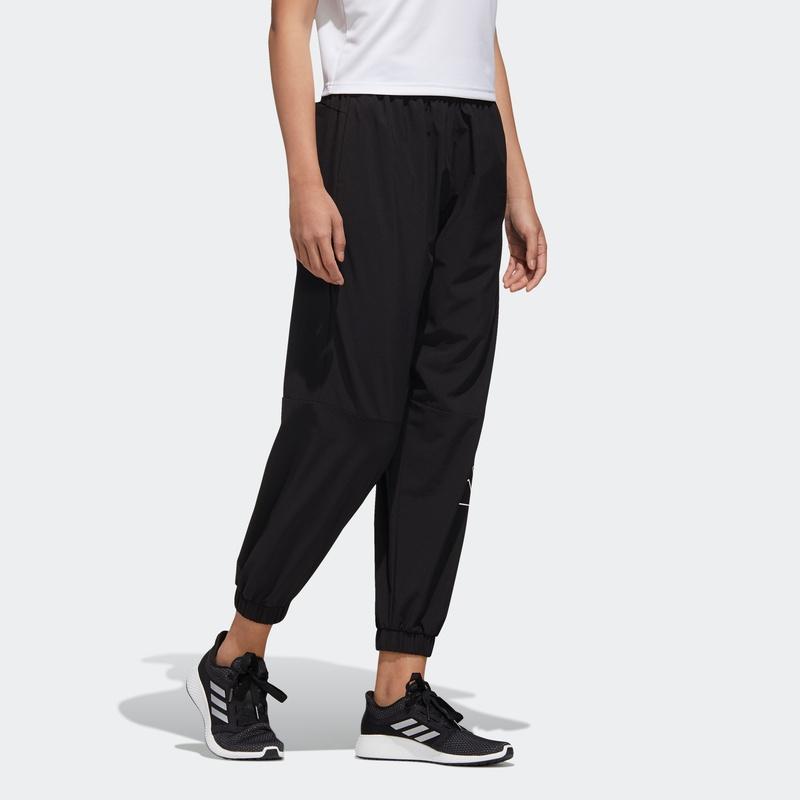 Adidas Woven Loose Fit Casual Tapered Sports Pants Women Bottoms Black GL5616