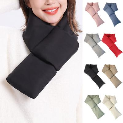 Down Scarf with Pocket Design Solid Color Waterproof Wear-Resistant Winter Versatile Scarf Daily Outdoor Wear