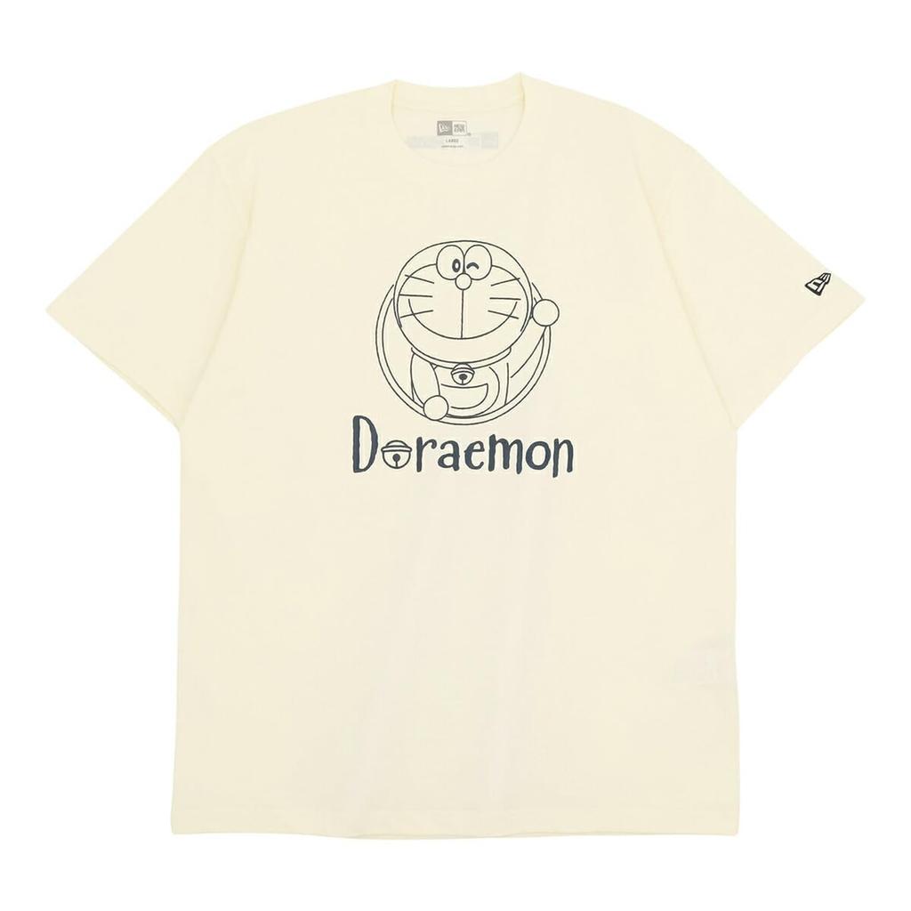 New Era Doraemon Collaboration Short Sleeve T-Shirt, Off-White, Size L, SS, CT TEE, DORAEMON DRAWING, OWHI