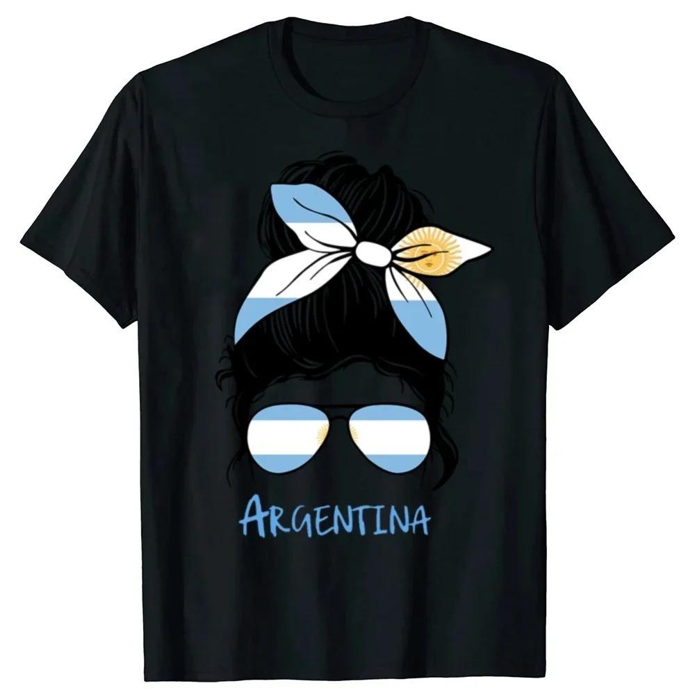 Argentina Culture Themed Graphic T-Shirt Casual Daily Short Sleeve Tee Unique Mate Football National Flag Element Design Top