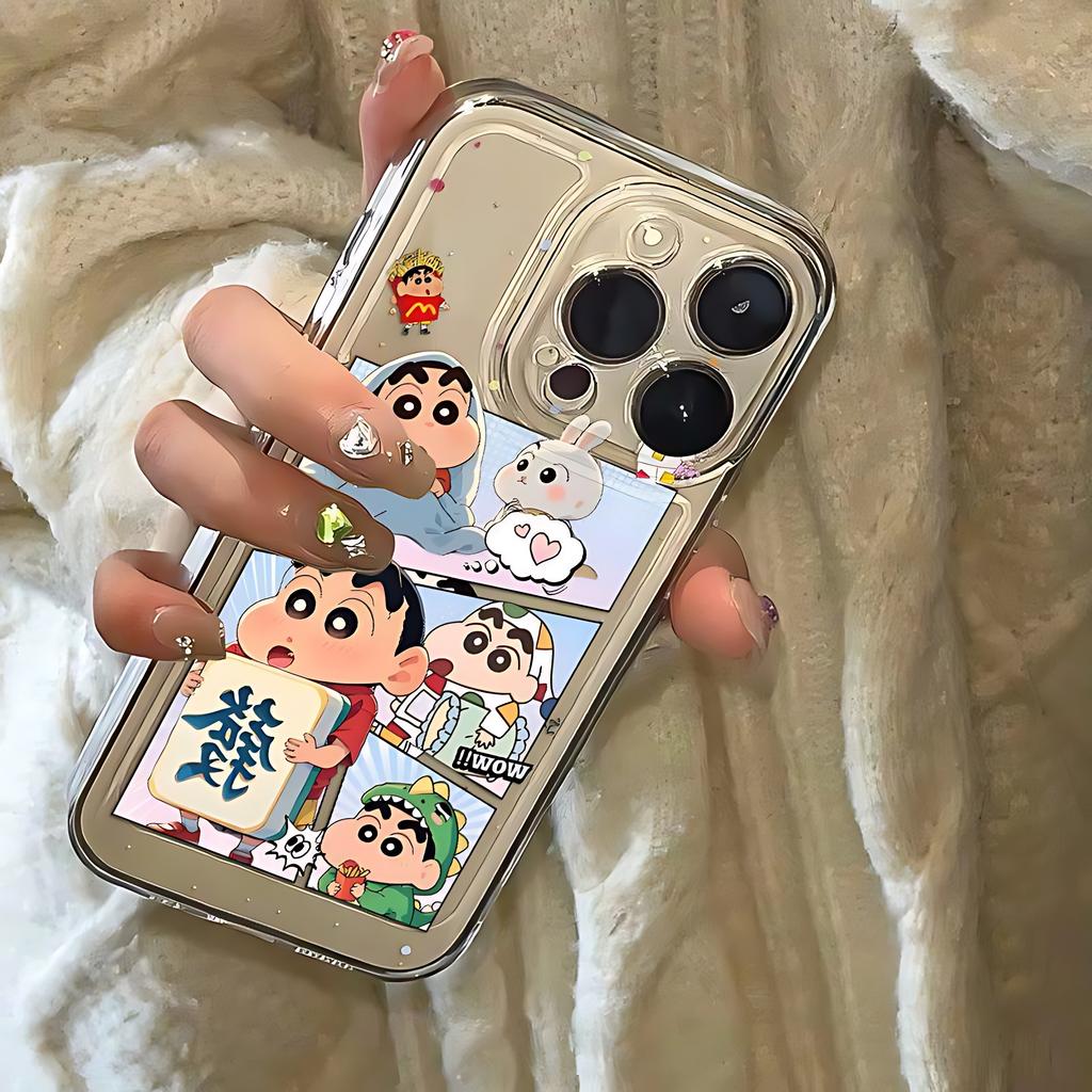 Süße S-Shin-chan Puzzle Handyhülle Für Samsung S26 S25 S24 S23 S22 S21 FE Note20 Note10 Plus Ultra Edge 5G Klare Weiche TPU-Abdeckung