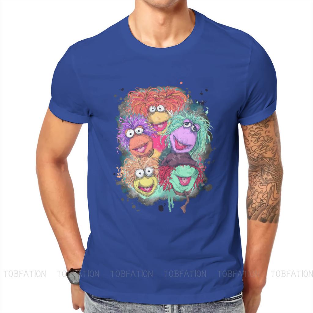 Fraggle Rock Comedy Tv Show Art Tshirt Classic Gothic Mens Blouses Tops Oversized Cotton Oneck T Shirt
