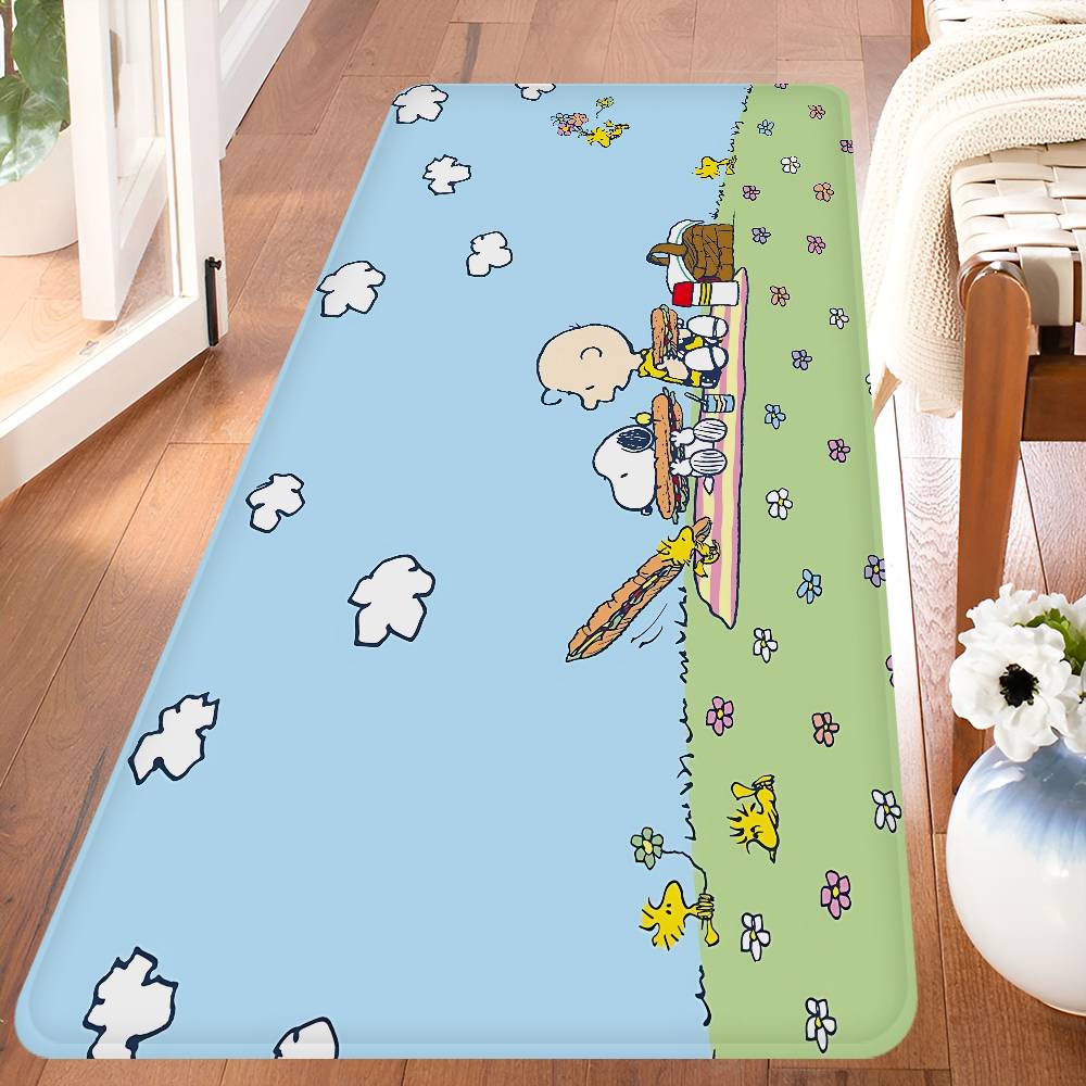 Cartoon S-Snoopy Anime Entrance Door Mat Washable Non-Slip Living Room Sofa Chairs Area Mat Kitchen Welcome Doormat