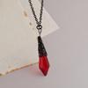 Gothic Vampire Blood Red Crystal Necklace Women Man Pagan Witch Jewelry Demon Vampire Black Chain Lovers Crystal Pendant Choker
