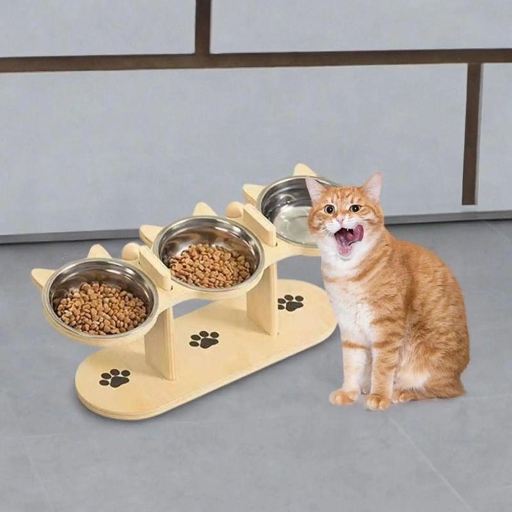 Kippfester Haustiernapf mit hohem Fuß, rutschfest, erhöhter Fressnapf für Kätzchen/Welpen/Kaninchen