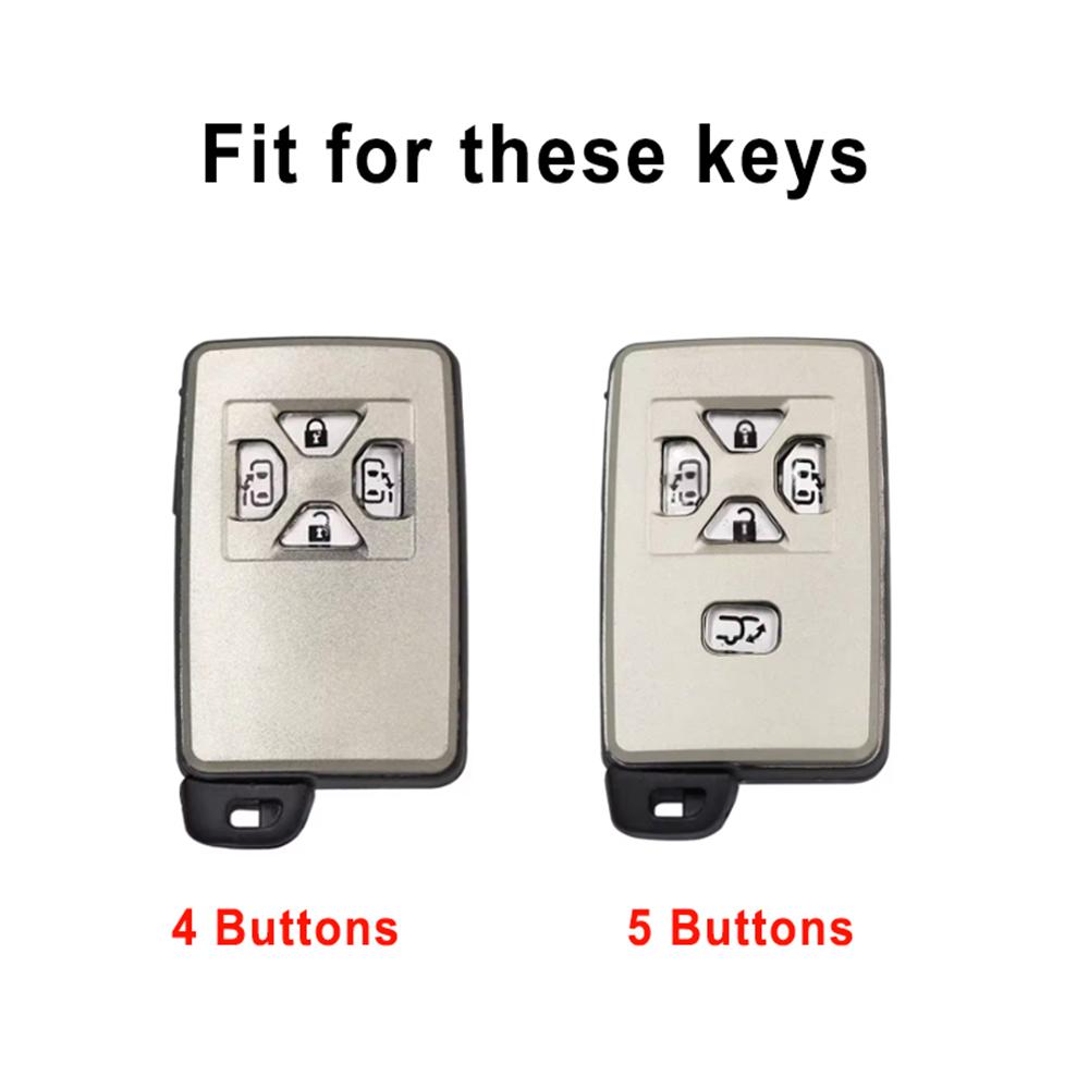 Silver Edge 4/5 Buttons TPU Car Key Case Cover Remote Fob Shell Holder for Toyota RAV4 Premio Auris Rukus Vanguard Estima Alphard Vellfire