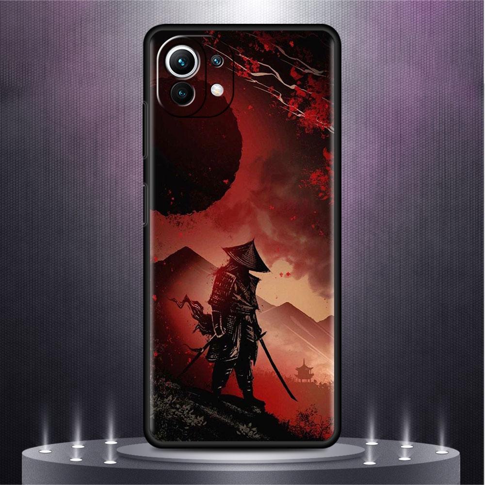 Landscape Ink Painting Japan Samurai Art Case For Xiaomi Mi Poco X3 NFC M4 M3 Pro F3 GT F1 11 Lite Note 10 11T 10T Phone Cover