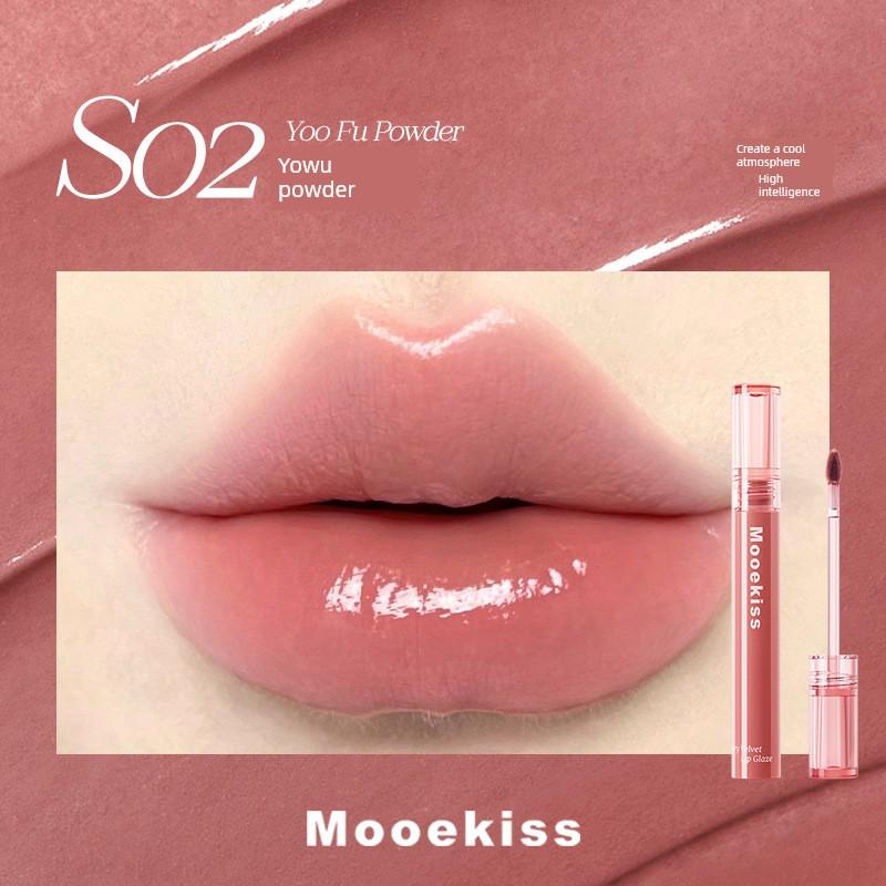 Mooekiss Moisturizing Lip Glaze with a Mirror-Like Finish, Long-Lasting, Non-Fading, Transfer-Proof, Brightens the Complexion, Natural Daily Lipstick