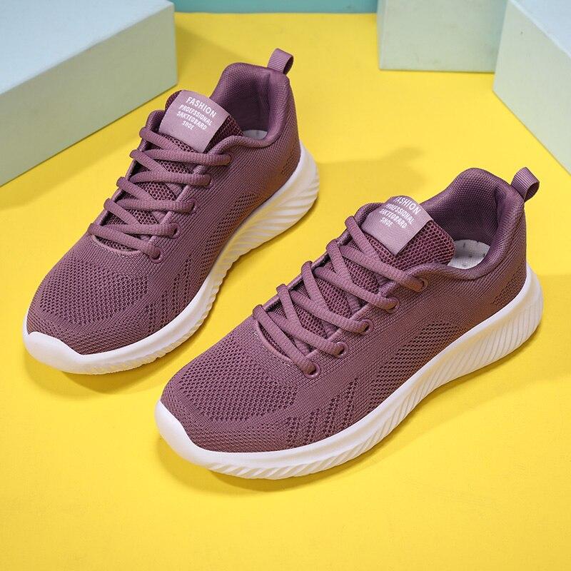 Women Shoes Flat Sneakers Breathable Casual Sports Ladies Shoes Lightweight Comfy Trainer Tennis Running Sneakers For Women