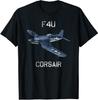 F4U Corsair Vintage US WW2 Warbird Fighter Plane T-Shirt Size S-5XL