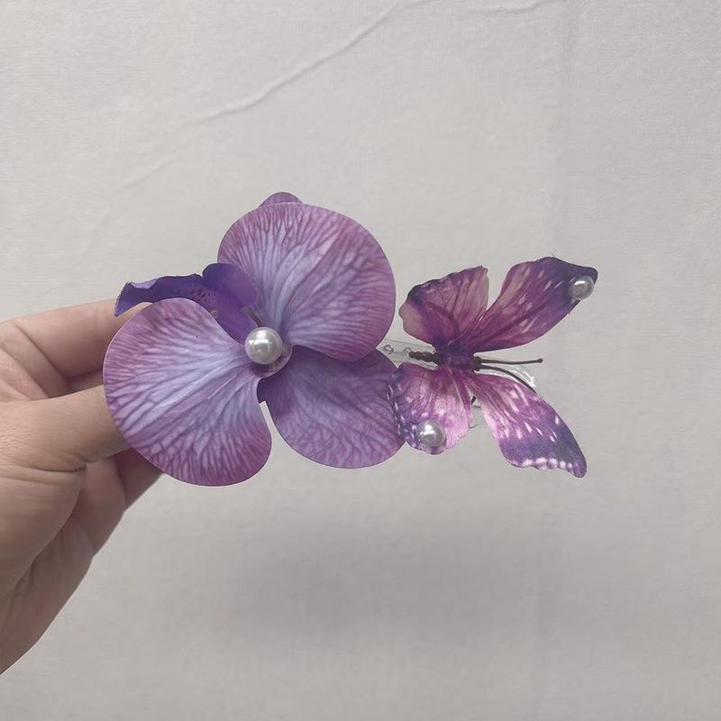 Atmosphere Summer Vacation Style Sweet Simulation Magnolia Hair Clip Accessories Edge Photography Seaside Headflower Hairpin Flower