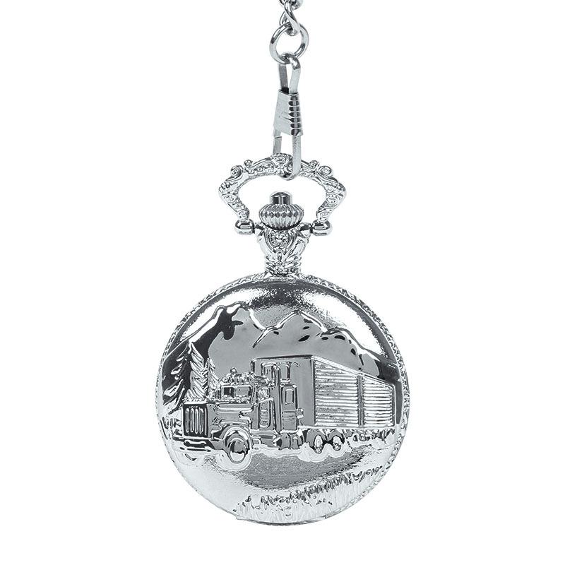 Retro Hot Sale Quartz Hollow Flip Watch Clock Pendant Vintage Train and Truck Chain Necklace Silver Gold Bronze Pocket Watches