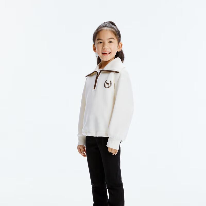 

little MO&Co. Kids Unisex Preppy Polo Sweatshirt 120