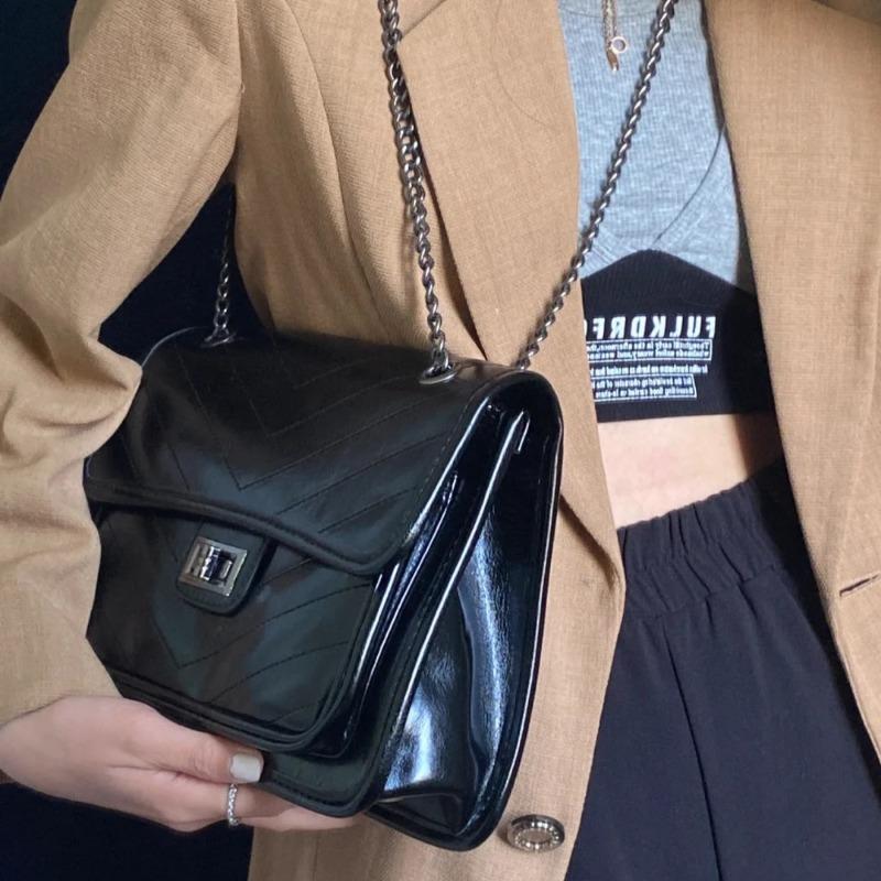 Wandering Bag Autumn and Winter New Temperament Black High-end Chain Bag Crossbody Shoulder Bag Women's Bag