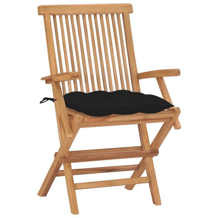 VidaXL Lot de 8 Chaises de Jardin avec Coussins, Sièges de Terrasse, Chaises de Balcon, Meubles de Patio Extérieur, Noir 3072911