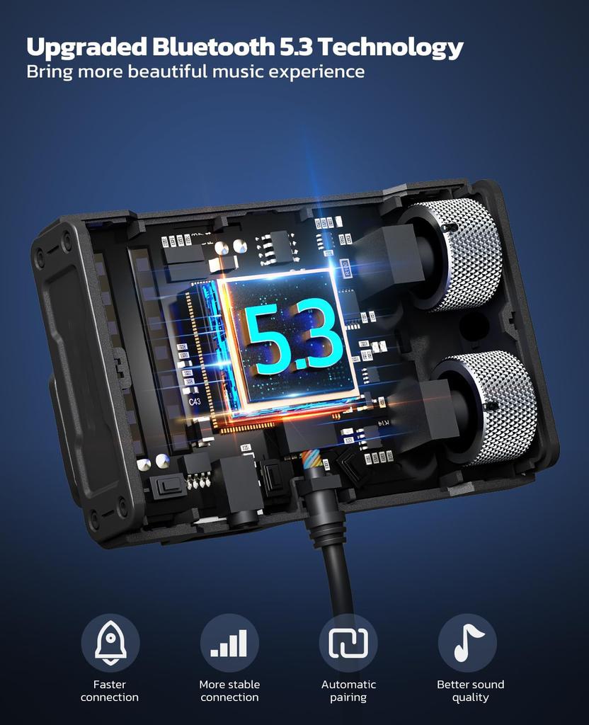 MT02 Bluetooth 5.3 Transmițător FM Wireless Îmbunătățire Sunet pentru Apelare Hands-free Reducere Zgomot DSP Încărcător Auto Adaptor PD Tip-C