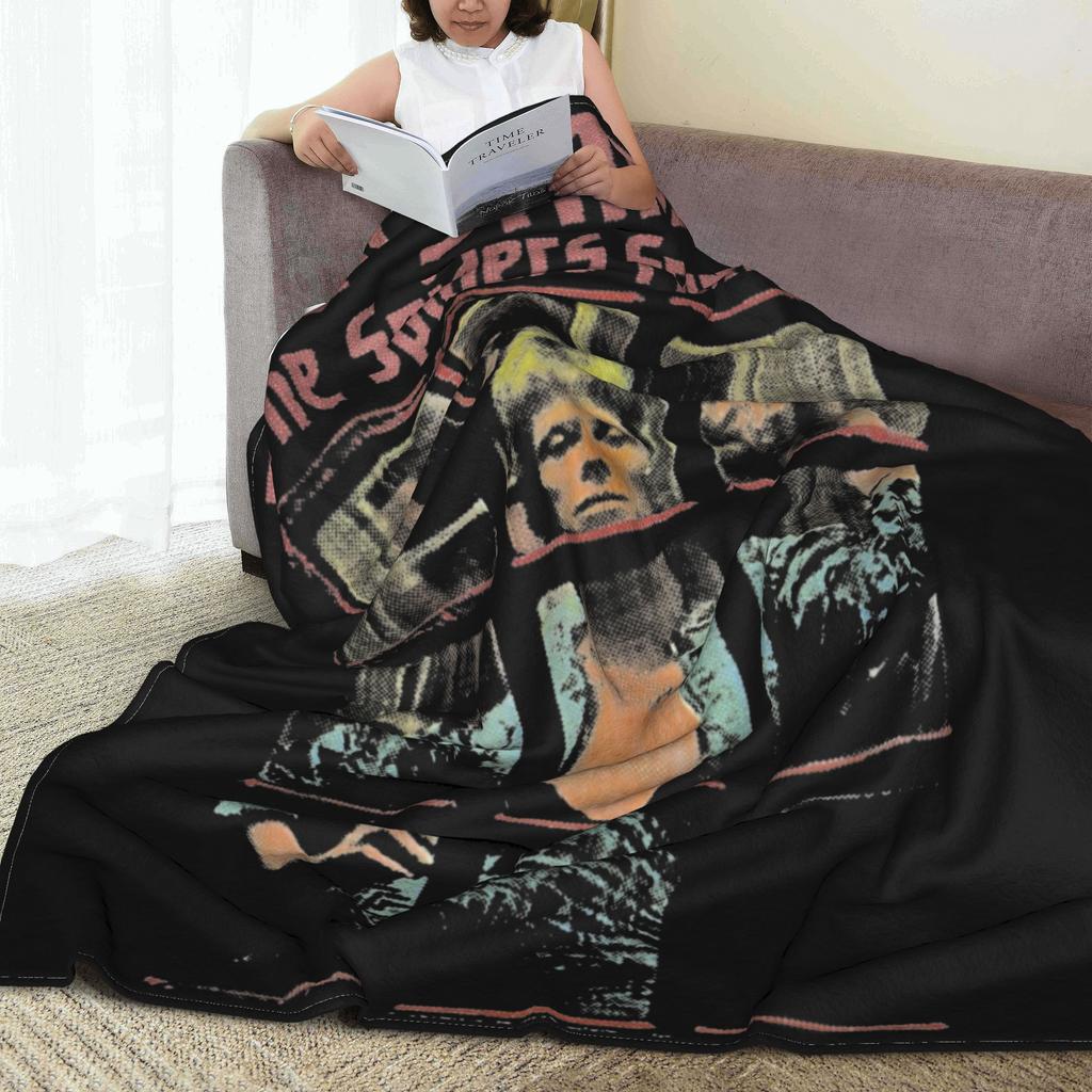 From Mars Davids Star Bowied Blanket Multi-size Soft and Lightweight Singer Musician Throw Blankets for Sofa Couch and Bed
