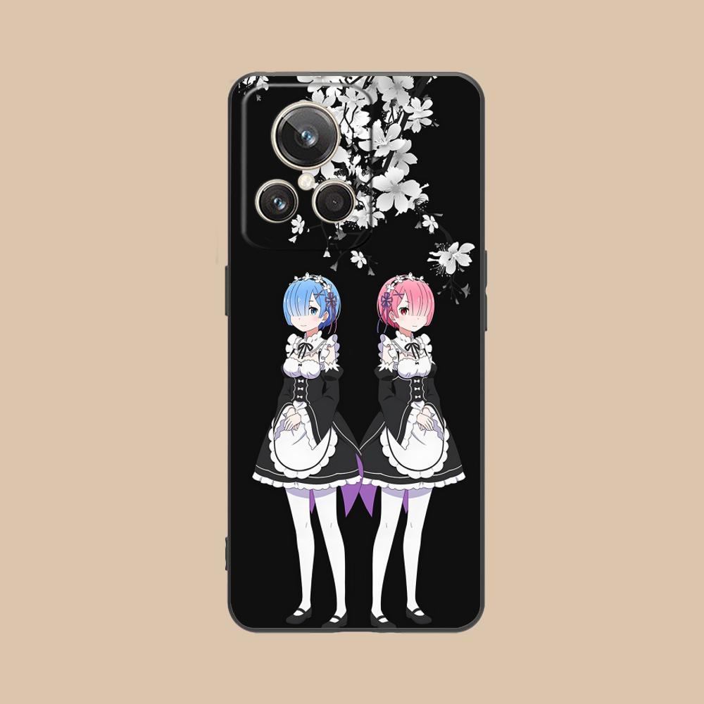 ReZero Rem Ram Matte TPU Mobile Phone Case for Realme 15 14 13 12 11 10 9 Pro Plus T i Lite 5G Colorful Printing Cover