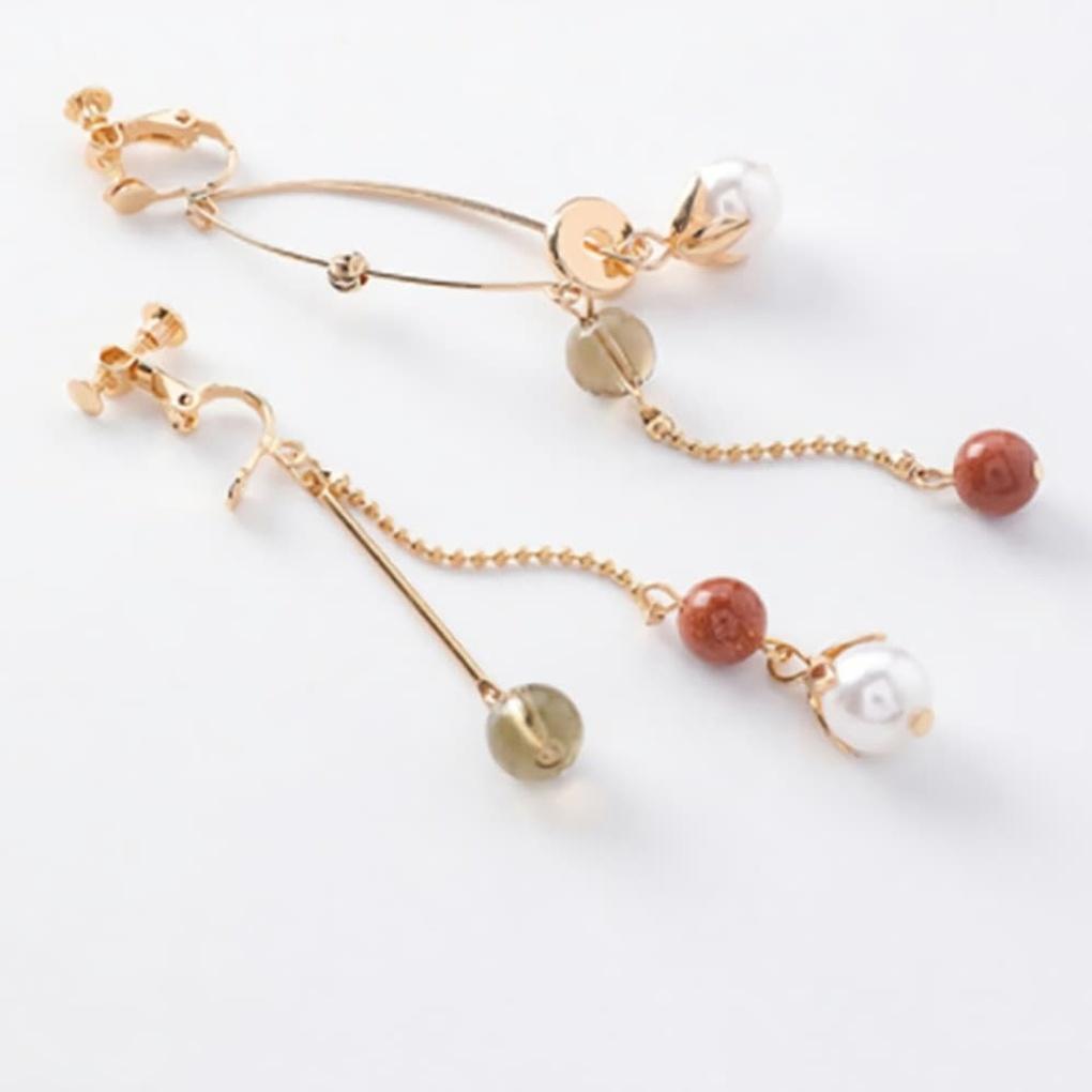 

925 Silver Freshwater Pearl Earrings Vintage Ballpoint Gold earring clip type