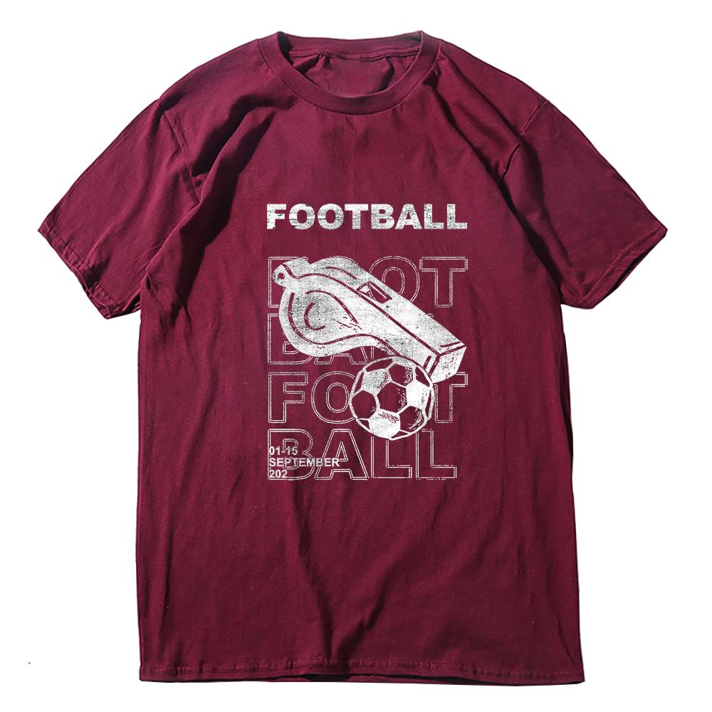 Coolmind YC003 Superior Exclusive football whistle printed Cotton Unisex T-shirt Big size t shirt Crewneck Loose men tshirt tee