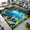 Creative Ocean 3D Dolphin Cave Lava Carpet for Living Room Decor Sofa Rug Kid's Play Mat Bedroom Bedside Soft Rug Doormat