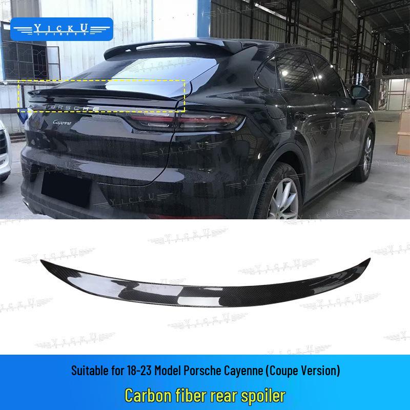 Porsche Cayenne 9Y0 Carbon Fiber Rear Spoiler & Middle Wing for 2018-2025 Models
