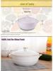 White Ceramic Double-Eared Soup Pot with Lid, Large Capacity Stew and Rice Bowl, Microwave Safe Steamed Egg Basin.