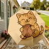 Adorable Cat with Yarn Ball - Umbrella Design: Perfect for Outdoor Adventures, Auto-Opening & Closing Umbrellas, Lightweight and Durable