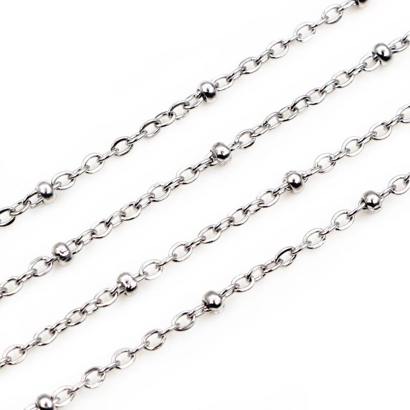 

5 Meters Never Fade Stainless Steel Gold Plated Cross Ball Necklace Chains For DIY Jewelry Findings Making Handmade Supplies 2x1.8mm