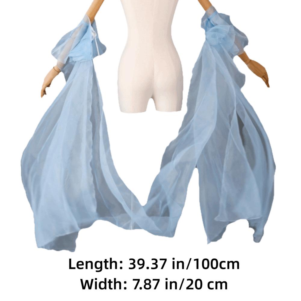 Hanfu Cinese Classico Maniche ad Acqua Pizzo di Organza Allacciatura Scialle di Pizzo Fluttuante da Fata Manica da Braccio Accessorio per Danza Etnica
