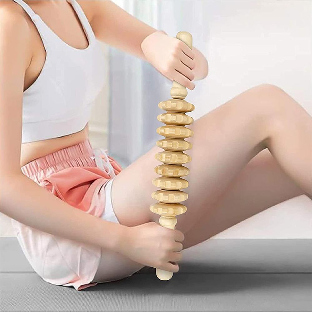 Drewniany wałek do ćwiczeń Gua Sha ręczny blaster cellulitu urazy sportowe punkt spustowy mięśni wałek do masażu