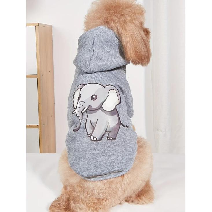 Sweatshirt pet dog dog cat hooded sweatshirt with fleece comfortable and warm print pattern cute and simple