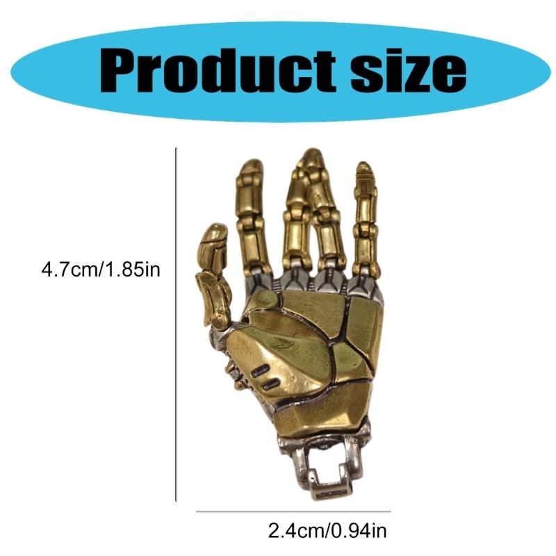 Bionic Movable Finger Joints Hand Pendant with Chain for Men/Women Contemporary Mechanical Jewelry Statement Accessory