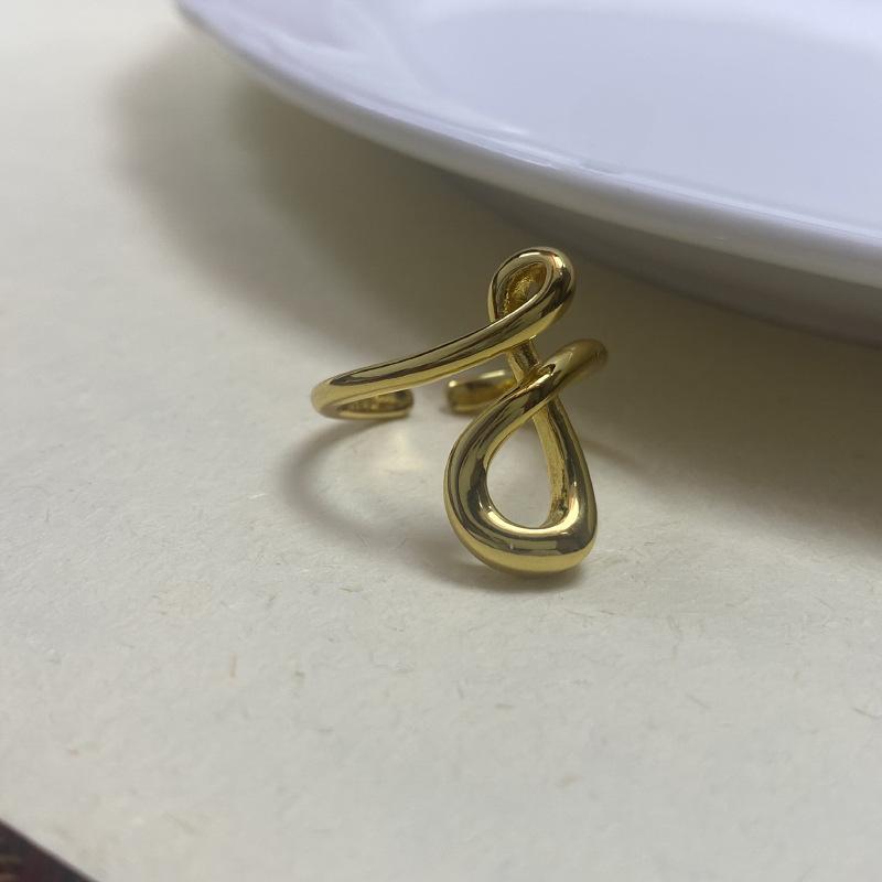 Unique Geometric Design Copper Ring For Women With Adjustable Fit And Colorful Zircon Stones