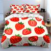 Strawberry Pattern Three-Piece Set Soft Comfortable Duvet Cover Bedding Set Included 1*Duvet Cover & 2*Pillowcases, Gift
