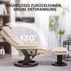 Recliner Chair with Footstool, Adjustable Chair, Faux Leather Cover, Upholstered Chair with Foldable Backrest, Cream White