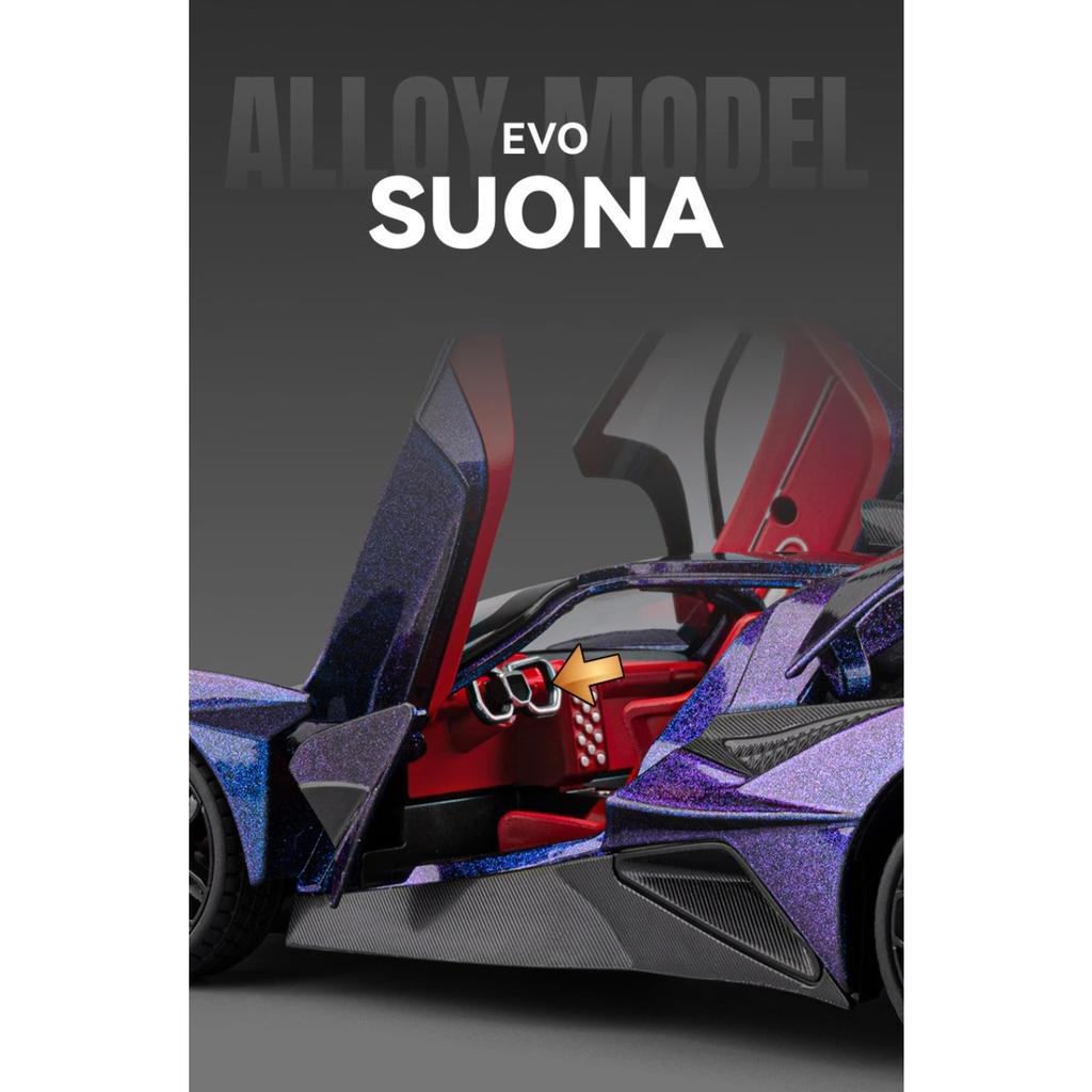 1/18 Apollo Project EVO Supercar Alloy Car Diecasts & Toy Vehicles Metal Toy Car Model Sound and Light Collection Kids Toy