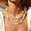 Bohemian Ins Sea Star Shell Piece Bead Necklace Vacation Style Sea Conch Gravel Stacked Collarbone Necklace