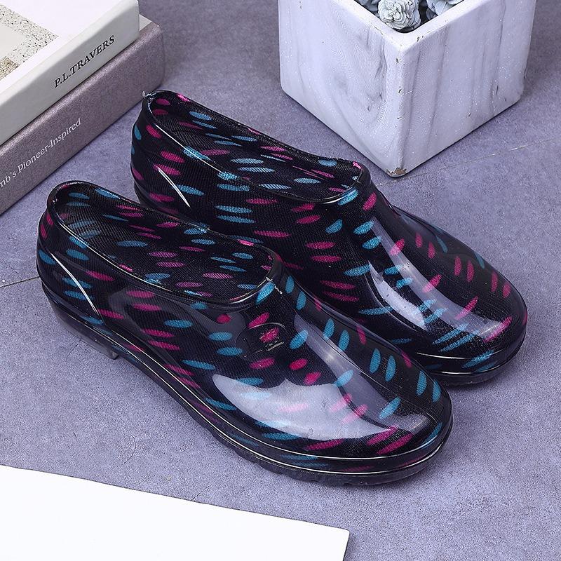 Low Tube Spring and Autumn Rain Shoes Women's Non-slip Water Shoes Short Tube Water Boots Low Tube Low Top Work Rain Boots