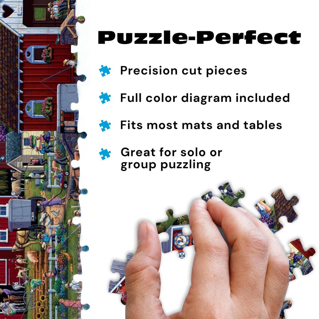 Buffalo Games - 1000-Piece Jigsaw Puzzle - Dawdle Amish Country - 1000-Piece Puzzle for Adults - Premium Gift Foil Box with Reference Poster