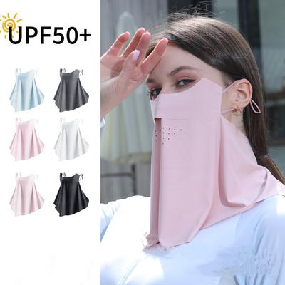 Uv Protection Ice Silk Mask Outdoor Neck Wrap Cover Unisex Summer Sunscreen Cycling Face Scarf Breathable Face Cover With Hole
