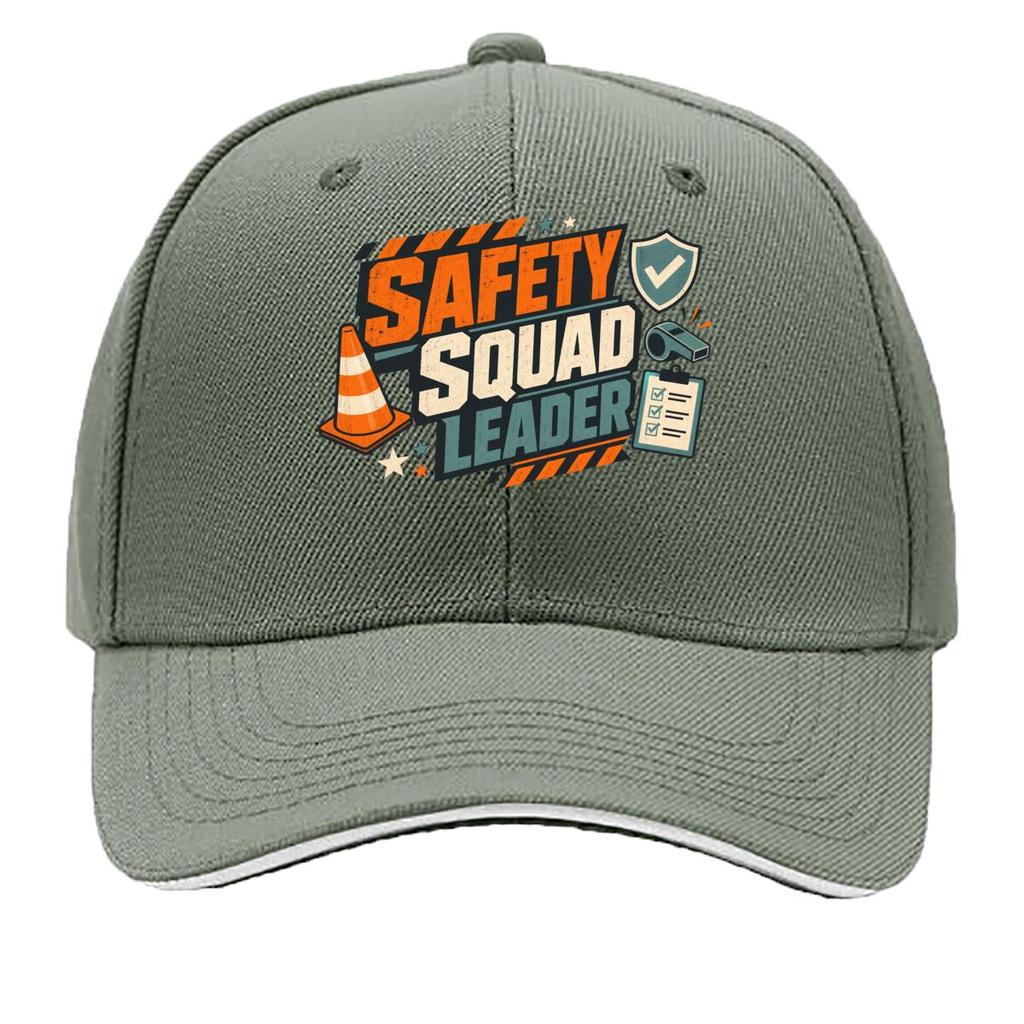 Safety Squad Leader Bold Badge Sandwich Baseball Cap Sun Cap Outdoor Workouts Hat