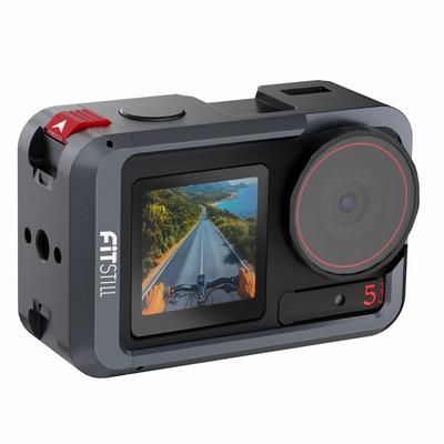 FiTSTILL Aluminiumrahmen Schutzkäfig für DJI Osmo Action 5 Trage-Hartschalenkoffer mit Silikon-Objektivabdeckung Metall Kompatibel mit Action 5