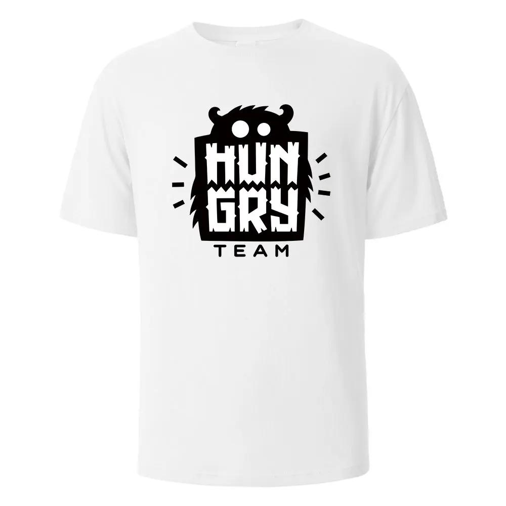Funny HipHop Hungry Printing Tshirt For Men Wowen 100 Cotton Summer Breathable Tops Oneck Oversize Basic Tees Mens Clothing