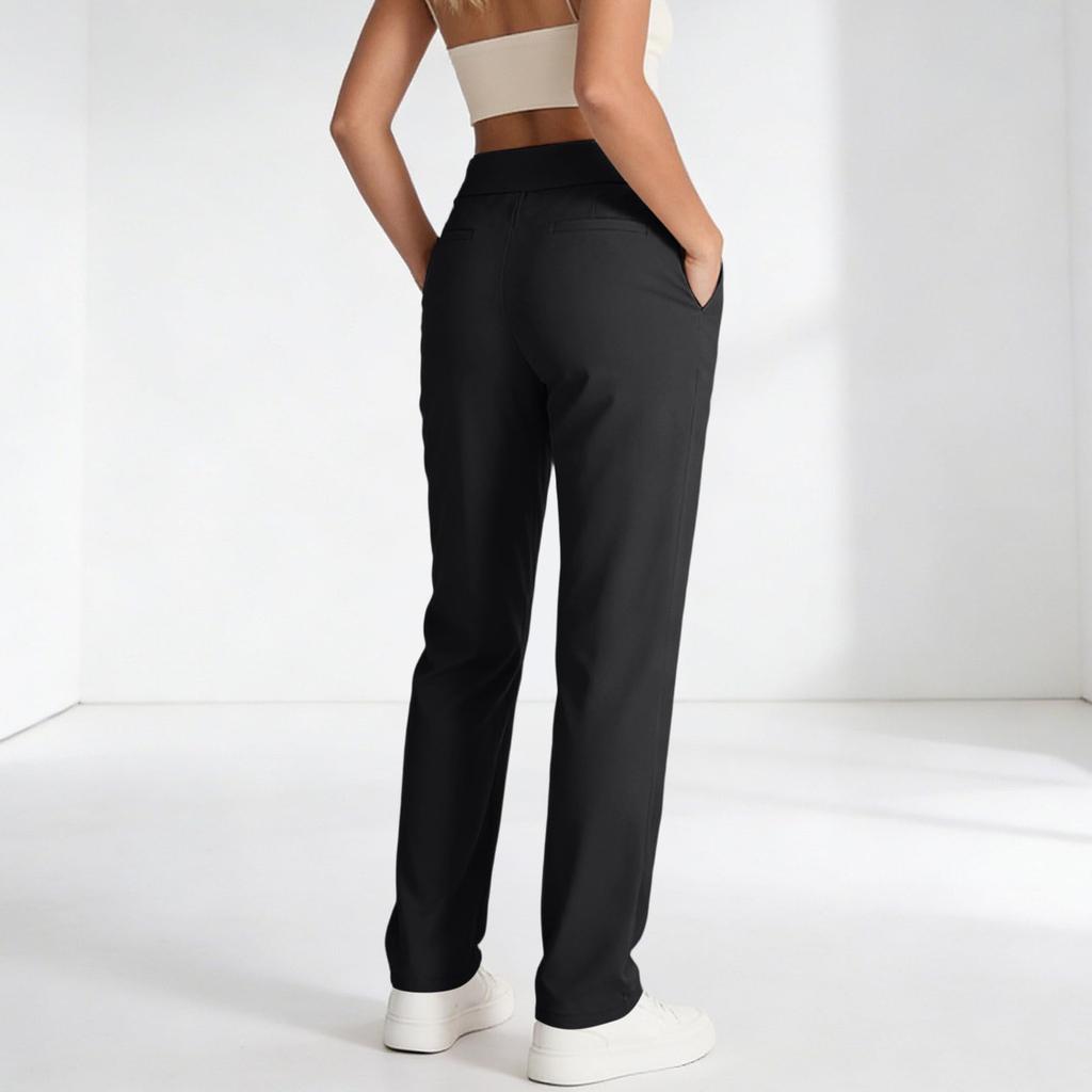 Pantalon décontracté et tendance pour femmes, ample en couleur avec poches