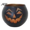 Indoor Decorative Votives Halloween Pumpkin Glass Candle Holder, Iron Art Tealight Lantern for Tabletop Window Spooky Home Ornaments And Fireplace