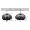 2M 3M 10T-30T High Torque 45° L/R Rotation Helical Gears Interlocking Machined Bore 180° Drive for Industrial Machinery